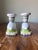 Pair of Hand Painted Bunny Rabbit Terracotta Candlestick Holders, Made in Portugal For Sale - Image 4 of 11
