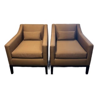 Transitional Custom Armchairs in Jim Thompson Silk Upholstery For Sale