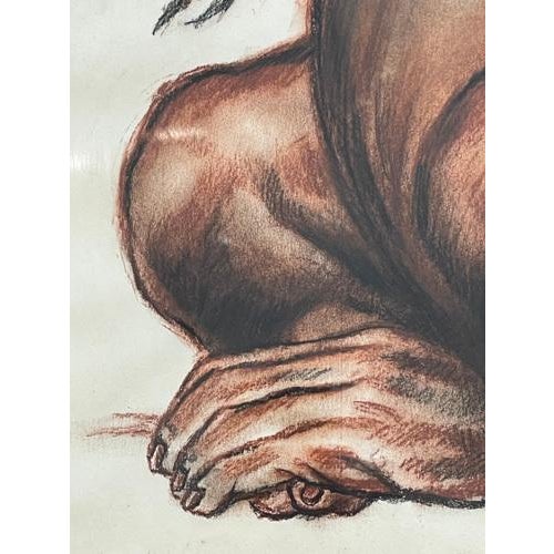 Brown André Margat, Orang-Outan, 1929, Pastel Drawing, Framed For Sale - Image 8 of 11