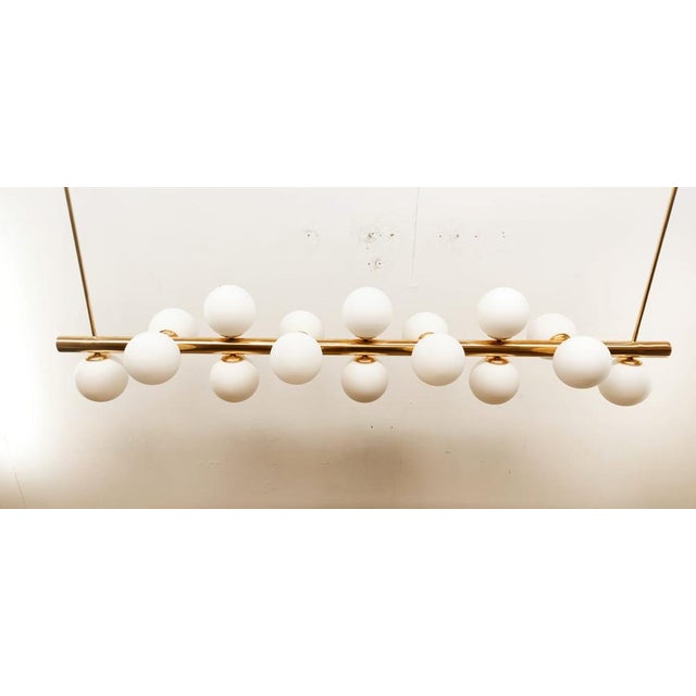 Sputnik Brass Suspension with 16 Glass Shades For Sale - Image 4 of 17