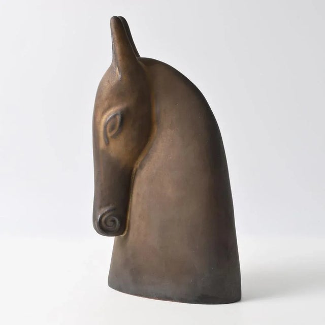 Vintage Ceramic Horse Head Figurine by Anette Edmark, 1990s For Sale - Image 4 of 8