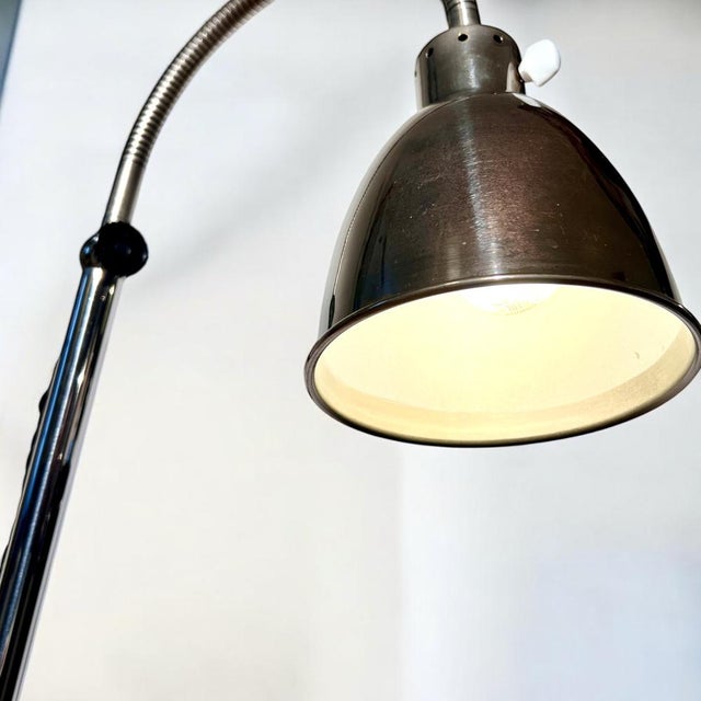 Contemporary German Bauhaus Modern Floor Lamp by Christian Dell for Bünte & Remmler (BuR), 1930s, Flexible Reading Lamp For Sale - Image 3 of 18