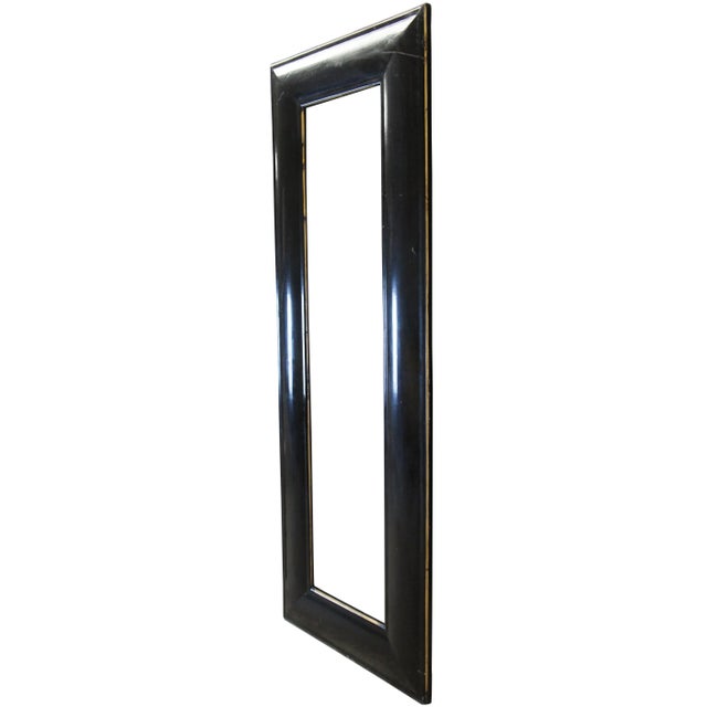 Modern Vintage Monumental Black & Gold Painted Wood Floor Wall Artwork Picture Frame For Sale - Image 3 of 13