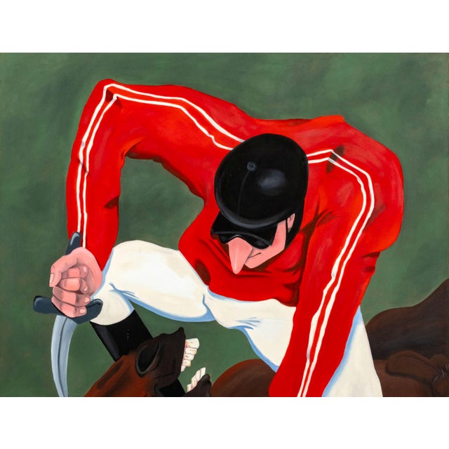 Noa Ironic (American, born Israel, b. 1993), "Lobotomy", Oil on Canvas, 2021, signed and dated verso, unframed. 62.75" H x...