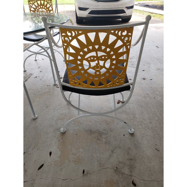 Author Umannoff Cast Iron Patio Set in the Sun Pattern - 5 Pieces For Sale In Orlando - Image 6 of 8
