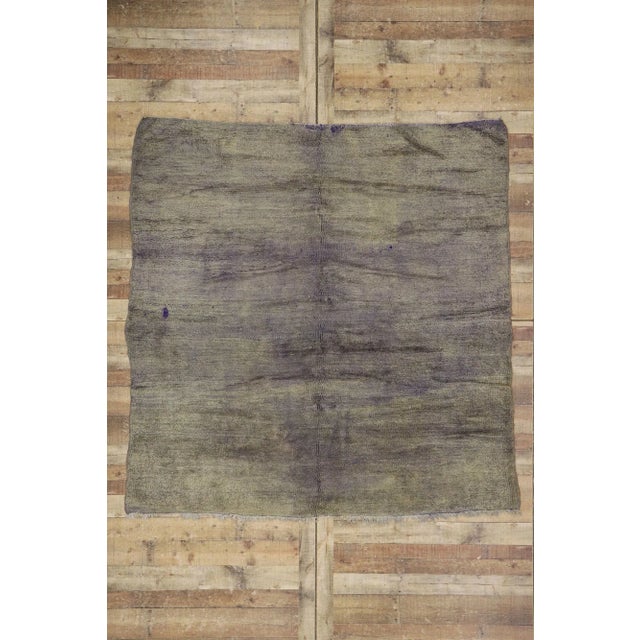 Purple Vintage Purple Beni Mrirt Moroccan Rug - 07'00 X 07'02 For Sale - Image 8 of 9