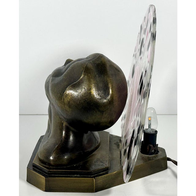 Mid 20th Century Mid 20th Century Art Deco Flapper Girl Bust Lamp: Hollywood Regency Revival For Sale - Image 5 of 10
