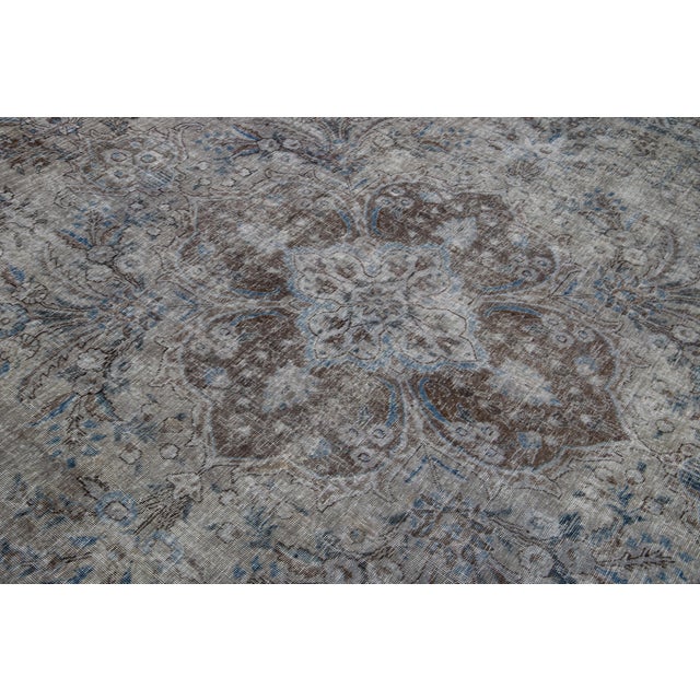 Antique Persian Overdyed Gray Wool Rug With Allover Motif For Sale - Image 10 of 10
