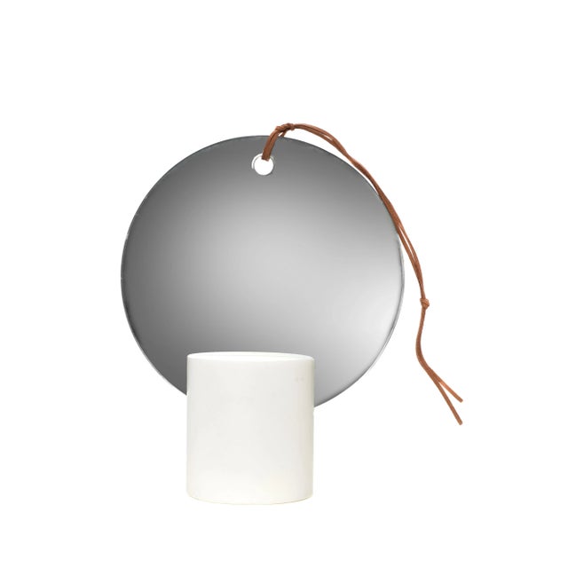 Poudre Table/Wall Mirror with Marble Base by Atelier Macramè Chairish