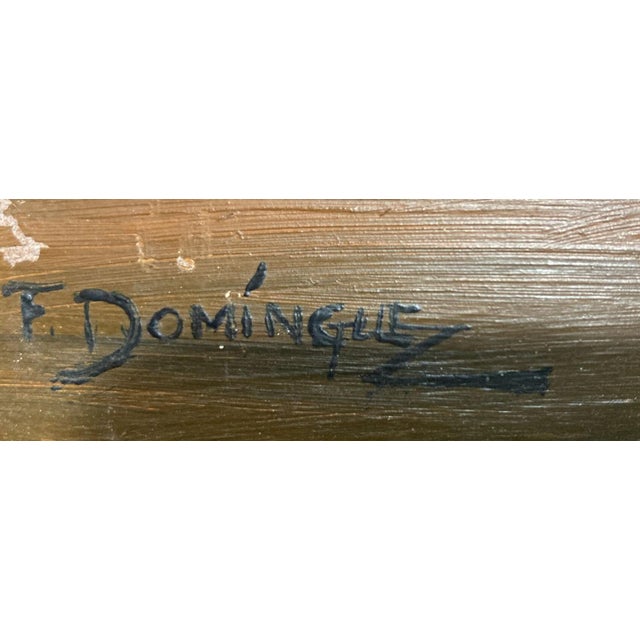 F. Domínguez, Floral Still Lifes, 1945, Oil on Pressed Cardboard, Set of 2 For Sale - Image 12 of 14