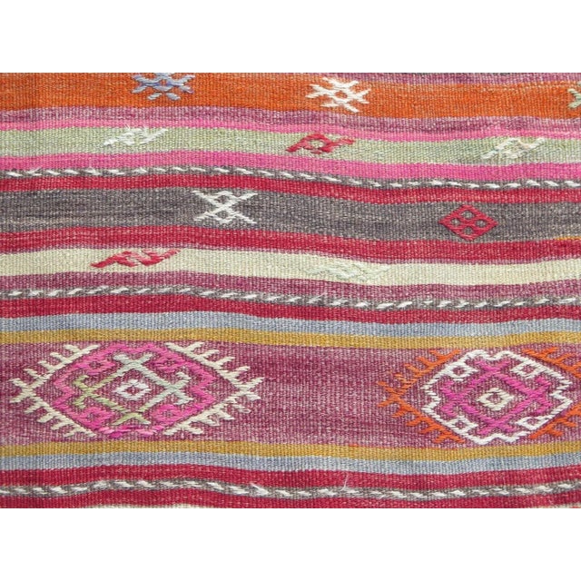 1960s Aztec Design Vintage Kilim Rug - 80"x124" For Sale - Image 9 of 13
