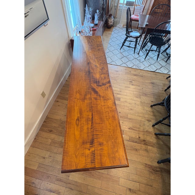 Estate Dr Dimes Custom Tiger Maple Sideboard For Sale - Image 9 of 12