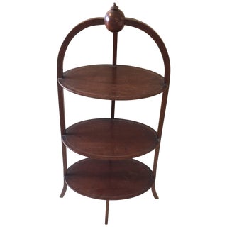 19th Century English Oval Three-Tier Side Table Muffin Stand For Sale