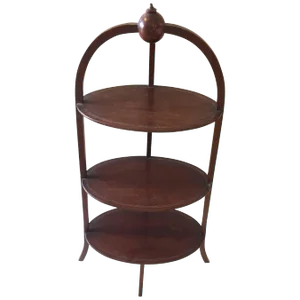 19th Century English Oval Three-Tier Side Table Muffin Stand