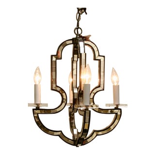 Mirrored Quatrefoil Chandelier For Sale