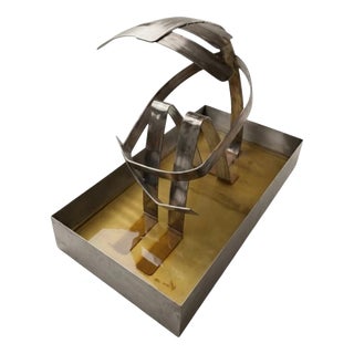 A Hopeless Man Sculptural Statue in Stainless Steel by Metalmorphosis Studio For Sale