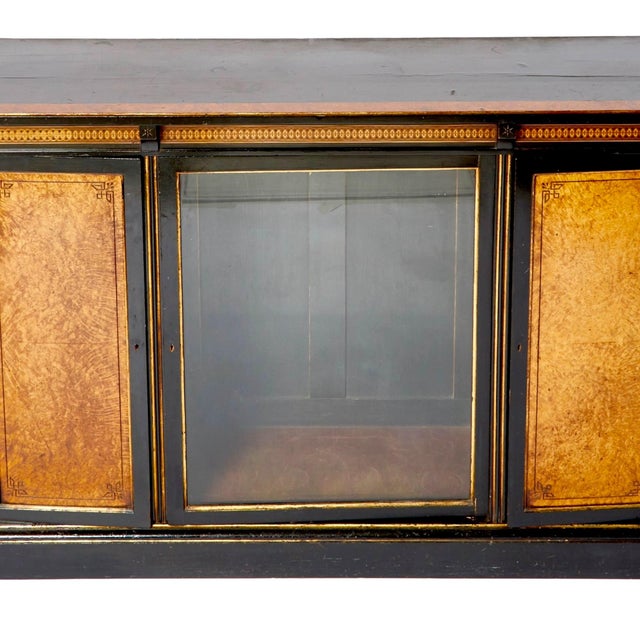 Antique French Inlaid Walnut Victorian Style Front Glass Door Display Cabinet For Sale - Image 4 of 10
