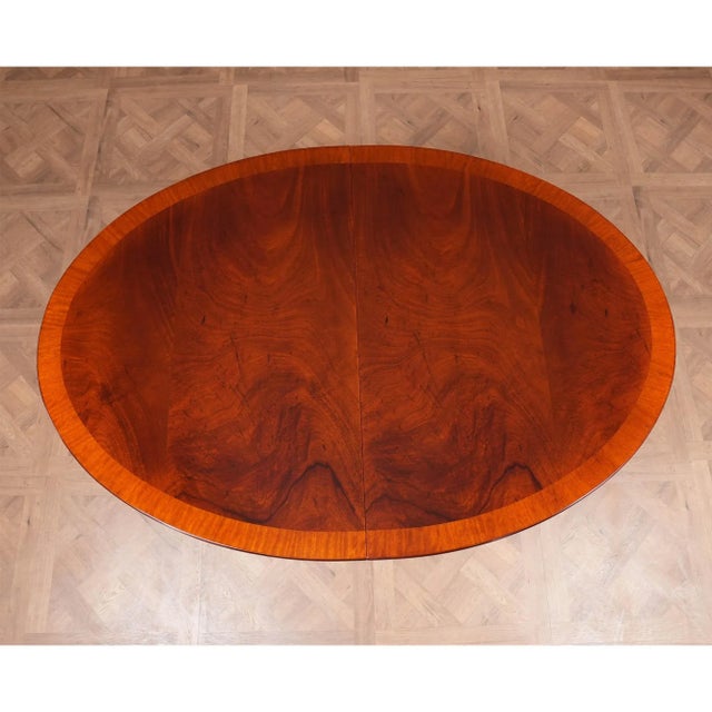 2020s Traditional Long Oval Mahogany Dining Table For Sale - Image 5 of 11