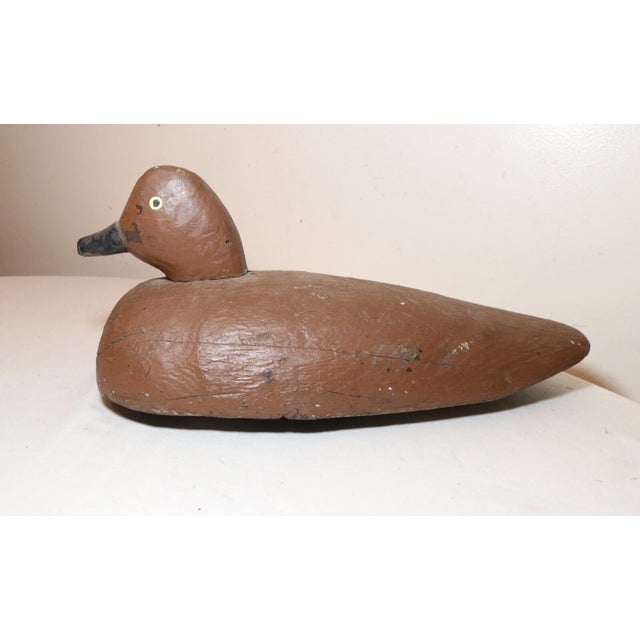 Up for sale is a wonderful antique hand carved wooden Folk Art duck decoy sculpture. It is beautifully carved with nice...