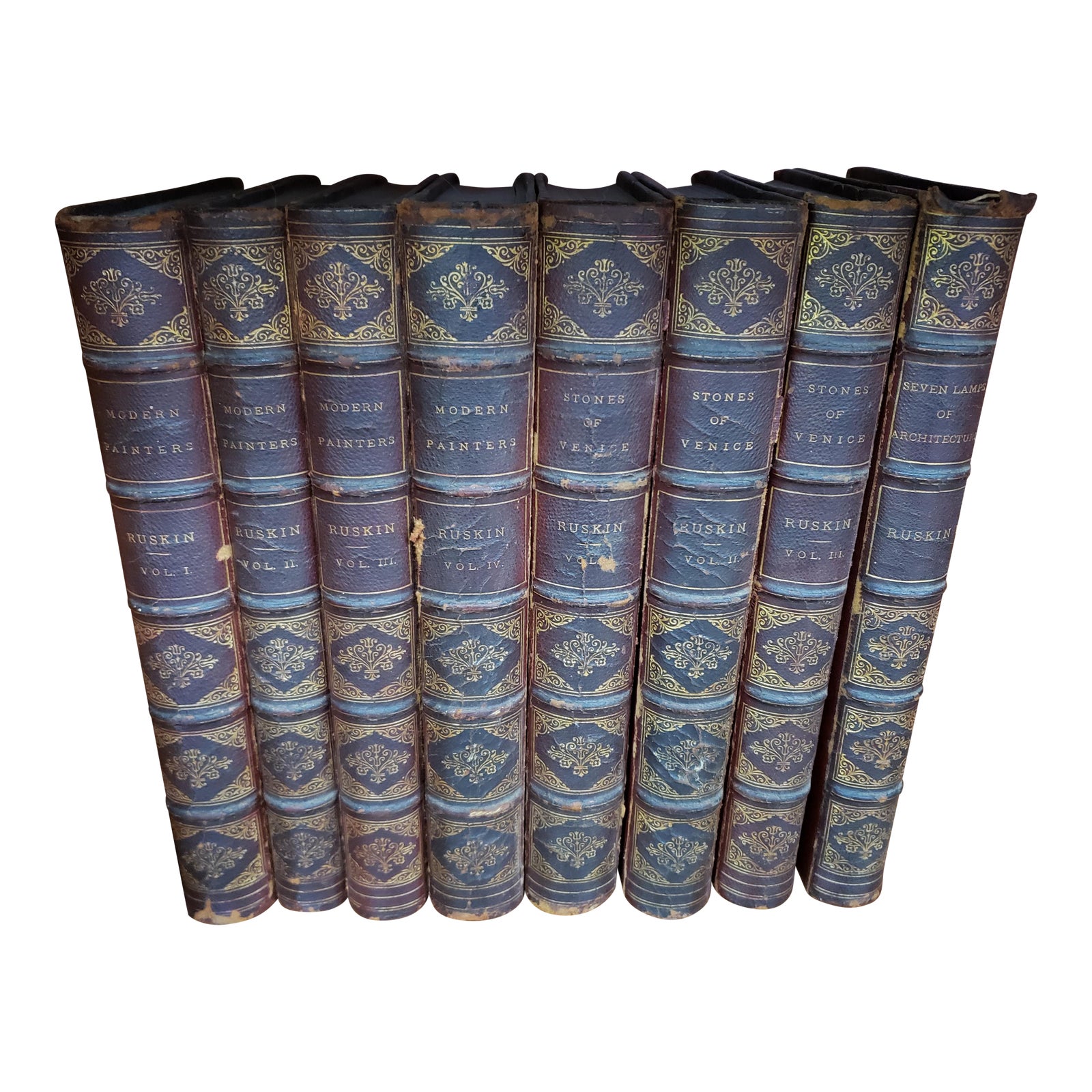 Antique the Works of John Ruskin (1878-1880) - 8 Volumes | Chairish