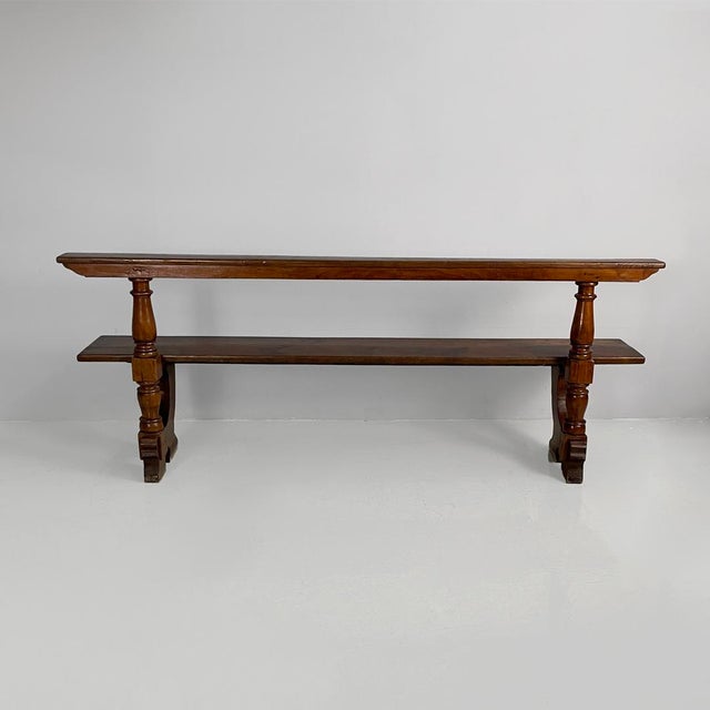 Antique Italian Wooden Bench, 1800s For Sale - Image 6 of 16