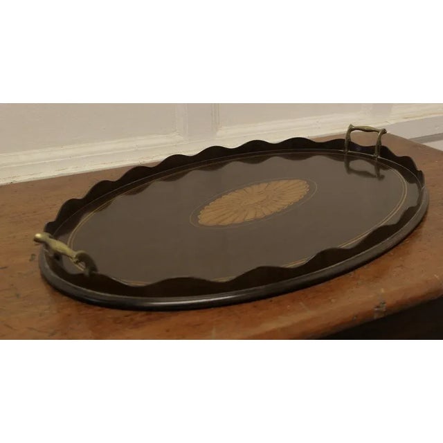 Large Oval Sheraton Tray For Sale - Image 5 of 6