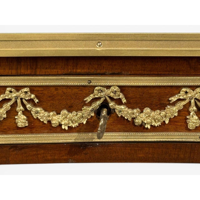 Wood Guillaume Grohé, Kidney Shaped Desk and Chair, Leather, Bronze, France, 19th C. For Sale - Image 7 of 18