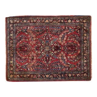 Vintage American Sarouk Square Rug Mat - 1'10" X 2'5" For Sale