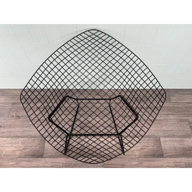 Black Metal Armchair in the style of Harry Bertoia for Knoll Inc. / Knoll International, 1970s For Sale - Image 3 of 18