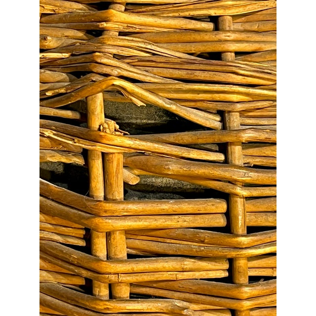 Antique Large Size French Provincial Wicker and Glass Demijohn For Sale - Image 11 of 14