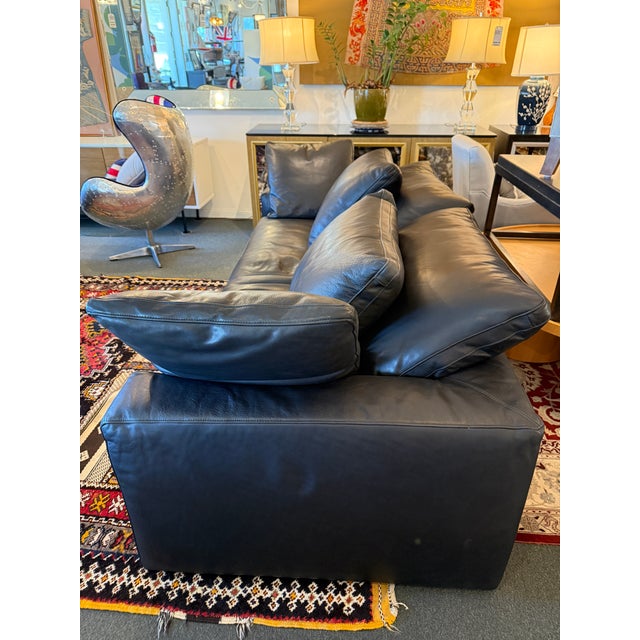 Restoration Hardware the Cloud Sofa, Ebony Cavalo Leather For Sale - Image 10 of 12
