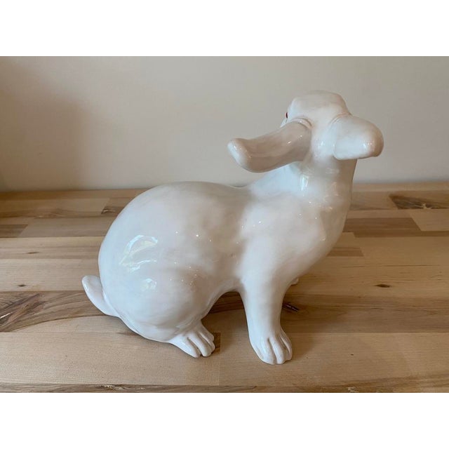 French Country Vintage French Faience Majolica French Bunny Rabbit, Large For Sale - Image 3 of 7