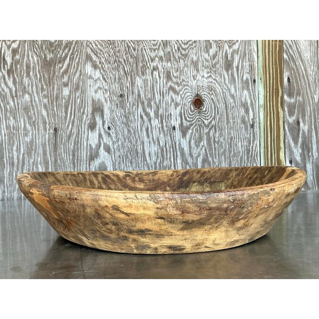 Wood Vintage Boho Teak Dough Bowl For Sale - Image 7 of 12