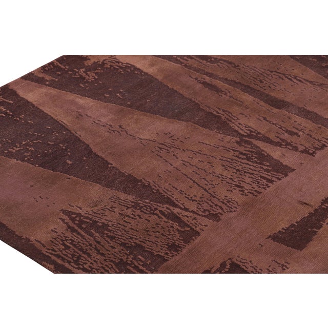 Rug & Kilim’s Modern Geometric Rug in Burgundy Tones “Diamonds Vintage” For Sale In New York - Image 6 of 8