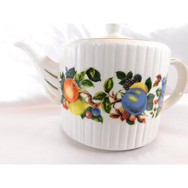 1970s Wood and Sons Ellgreave Teapot With Fruit Design For Sale - Image 4 of 6