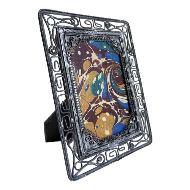 Vintage Filigree Wirework Picture Frame For Sale