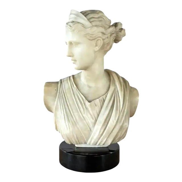 Italian Neoclassical Marble Bust of Diana, 19th Century, Italy Grand Tour For Sale