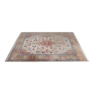 Vintage Rectangular Wool Geometric Pattern Rug For Sale