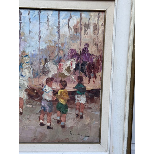 Jean Boissin Mid-Century Impressionist Style Oil Painting Carnival Scene in France For Sale In Seattle - Image 6 of 15