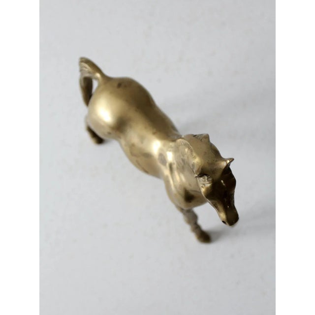 Metal Mid-Century Brass Horse For Sale - Image 7 of 7