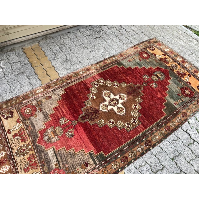 Textile Turkish Handmade Wool Area Rug For Sale - Image 7 of 11