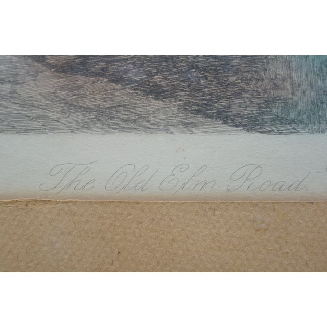 Antique Ernest C Rost Old Elm Road Country Landscape Etching 36" For Sale - Image 13 of 13