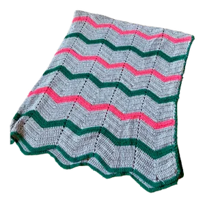Hand-Crocheted Large Vintage Afghan