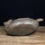 Vintage Gilt Bronze Dragon Boat Sculpture With Coin Motif and Red Patina For Sale - Image 9 of 9