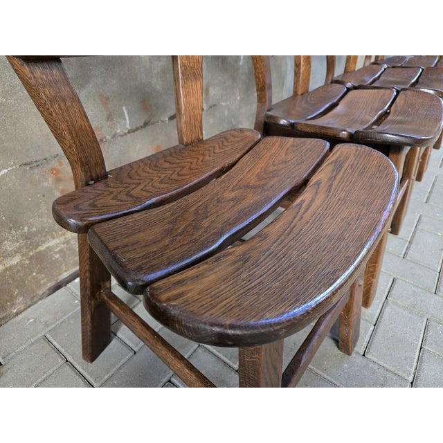 Brutalist Oak Dining Chairs, 1970s, Set of 4 For Sale - Image 10 of 18