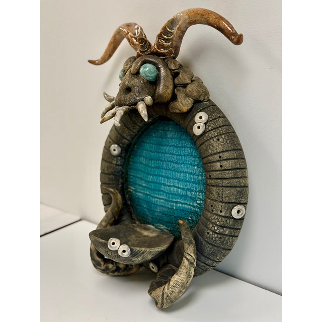 Gothic Vintage Richard Marshall Ceramic 'Woo' Dragon Wall Sconce For Sale - Image 3 of 11