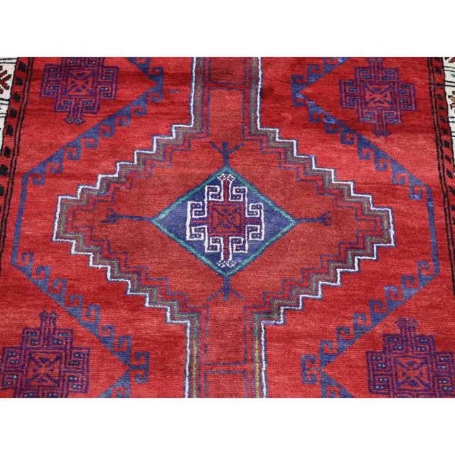 Persian 1960s Red Vintage Persian Hamadan Rug For Sale - Image 3 of 9