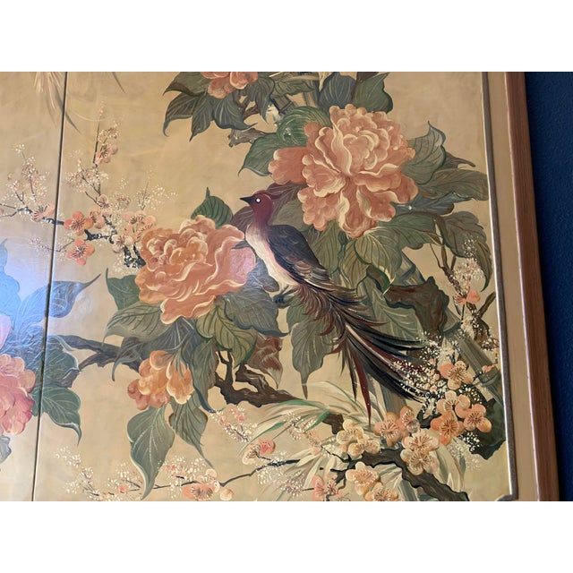 1960s Lucien Leinfelder Two Panel Hand Painted Screen For Sale - Image 14 of 17