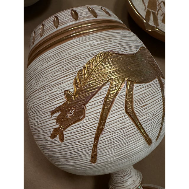 Vintage Bitossi Chalice Vase, Gold Horse Motif For Sale In Atlanta - Image 6 of 8