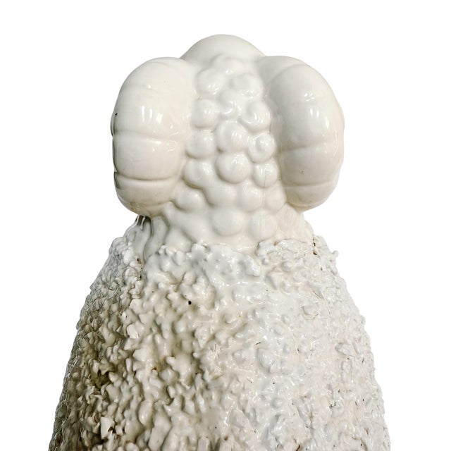 1970s Vintage White Ceramic Ram Sheep Figurine For Sale In San Diego - Image 6 of 7